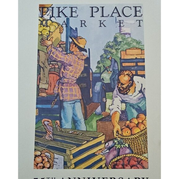 Seattle Pike Place Market Annual Fair Poster 1982 75th Celebration Lithograph - Picture 3 of 13